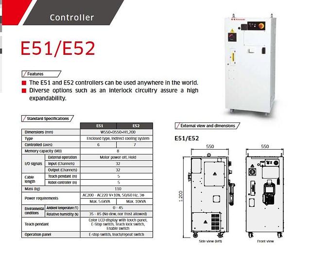 Kawasaki, BU015X, E52 controller, 7-Axis sealing/dispensing tobot, Teach pendant, brand new, #104979 - Image 3