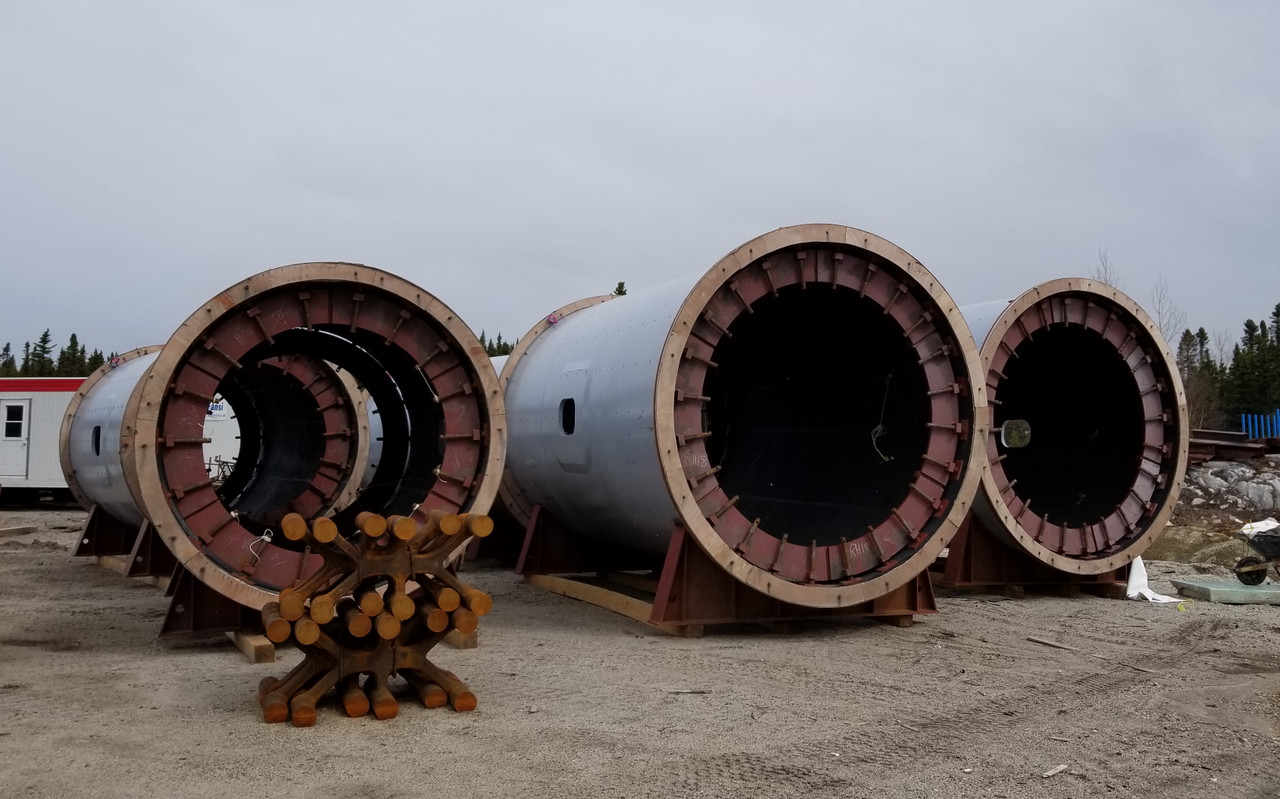 10.5' x 18.5' Outotec Ball mill with 1000 HP, cast mill heads, unused surplus (2 available) - Image 7