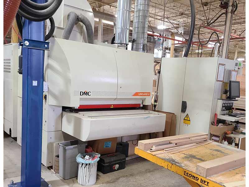 43" DMC #Unisand-K-1100, 3-Head Bottom & 3-Head Top Wide Belt, 44" x 103" abrasive belts, 18.5 kW/15 kW roll - Image 1
