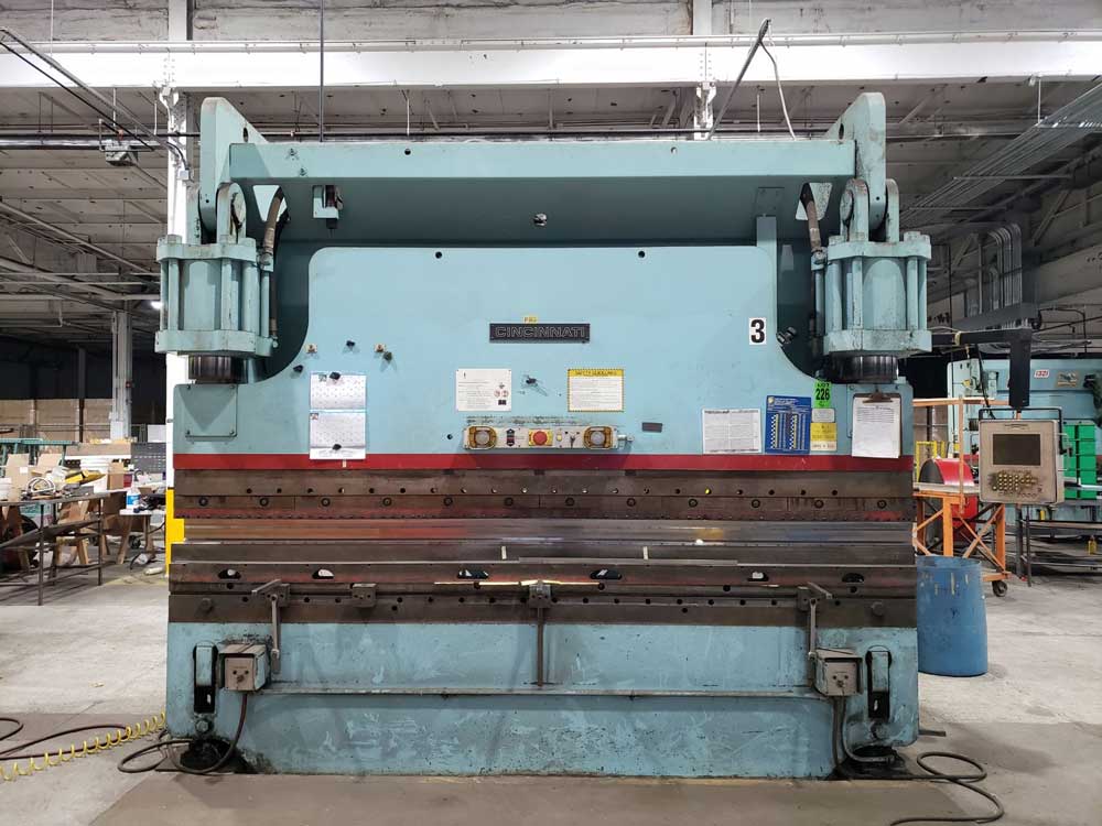 350 Ton, Cincinnati #350CBX10, press brake, 12' overall, 126" between housing, 10" stroke, 18" daylight, 1992 - Image 1