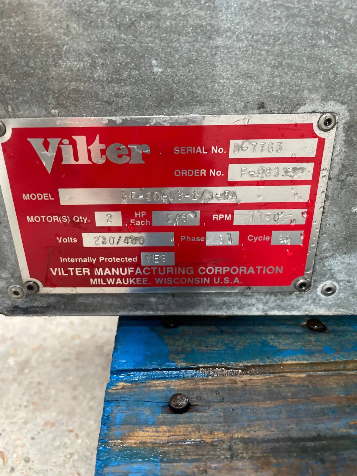 2 Fans, Vilter LP-10-63-1/3-FA, Ammonia Evaporator Coil - 5 TR, Low Temperature, 0.3 HP, 7200 CFM, 720 FPM - Image 10