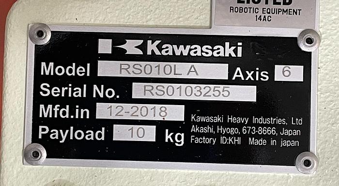 Kawasaki, RS010L, 6-Axis robot w/E01 Control, 10 Kg, 1925mm reach, never used, 2018, #104985 - Image 2