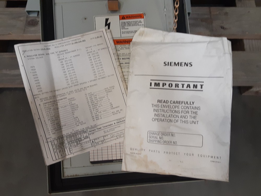 114.3 KVA Siemens/Allis-Chalmers, 150 amps, 7.2/7.6/8 kV (tapped at 7.2 kV) +/- 10% (32 x 5/8% steps), (5 - Image 5