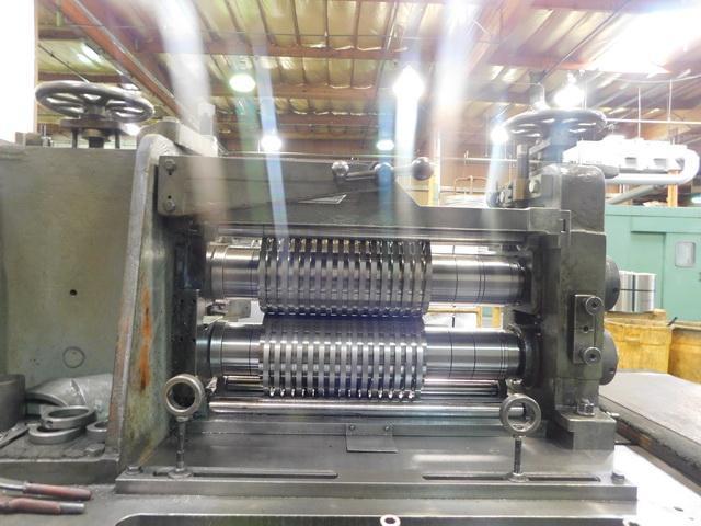 26" x .105" Ruesch #146, slitting line with slip core drum & dual oscillating recoilers, 20000 lb. - Image 1