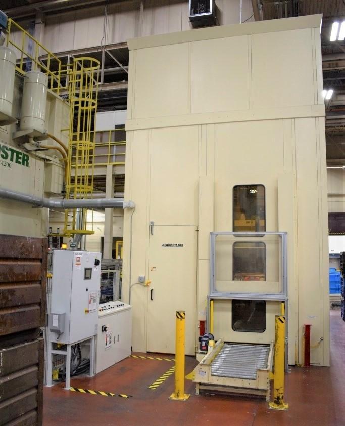 1200 Ton, Minster #E2-1200-120-60, eccentric geared straight-side transfer press, 12" stroke, 44" SH - Image 6