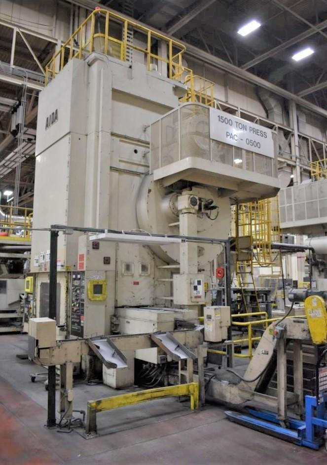 1500 Ton, Aida #PK-1500, Single Point Knuckle Joint Press, 9.84" stroke, 44.1"die height - Image 2