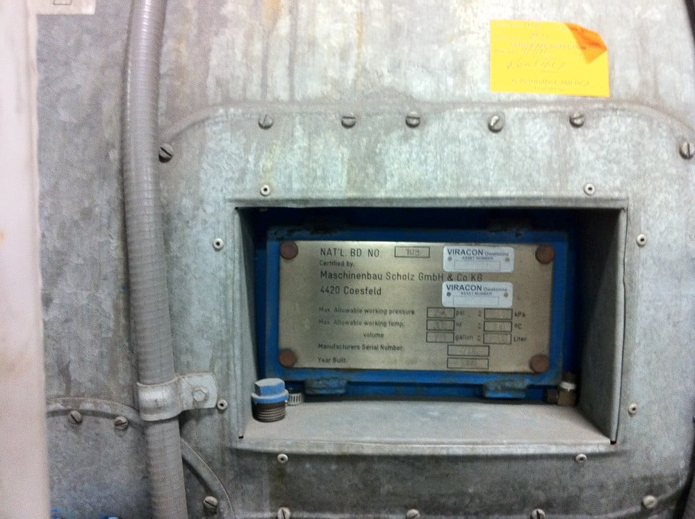 36" x 84" Scholz, 254 psi, 302&deg;F, indirect steam heat, water cooled, 1986 - Image 5