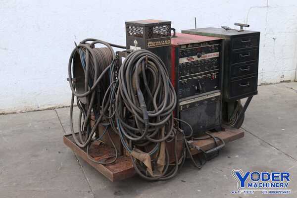 Lincoln #Square-Wave-Tig-350, welder, V35 cooler, portable on cart, #73269 - Image 1