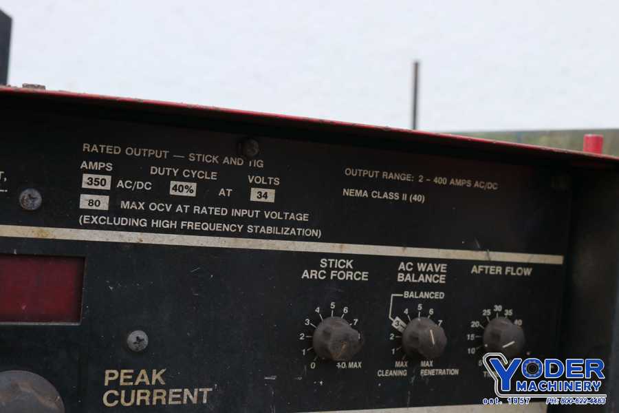 Lincoln #Square-Wave-Tig-350, welder, V35 cooler, portable on cart, #73269 - Image 7