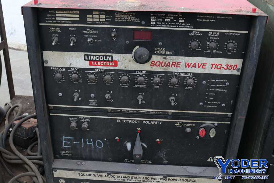 Lincoln #Square-Wave-Tig-350, welder, V35 cooler, portable on cart, #73269 - Image 8