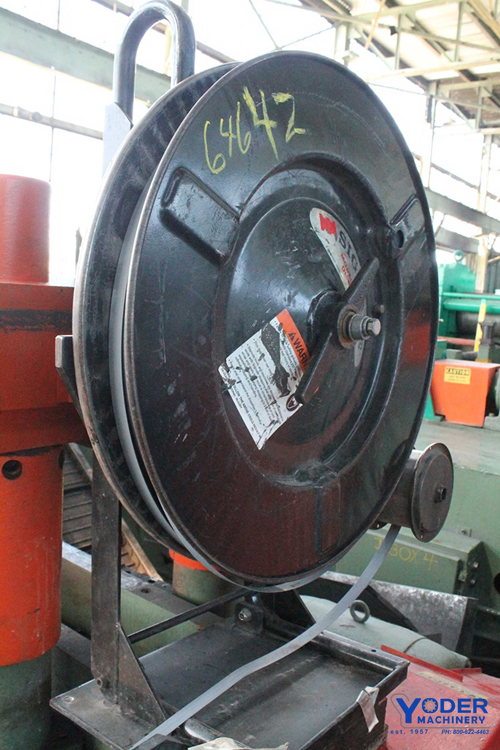 Signode #M220GGR, automatic bander, 36" x 36" cap., 8 table support rolls, 3 HP, #64642 - Image 8