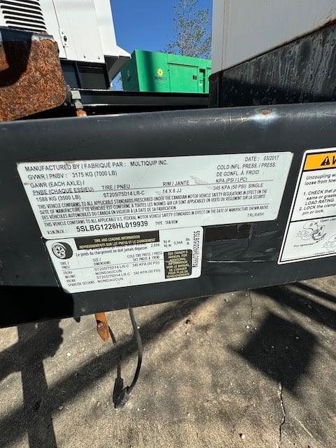 40 KW Multiquip #DCA45USI2, trailer mounted, Tier 3, sound attenuated enclosure, 120/240/208/277/480 Volts - Image 8