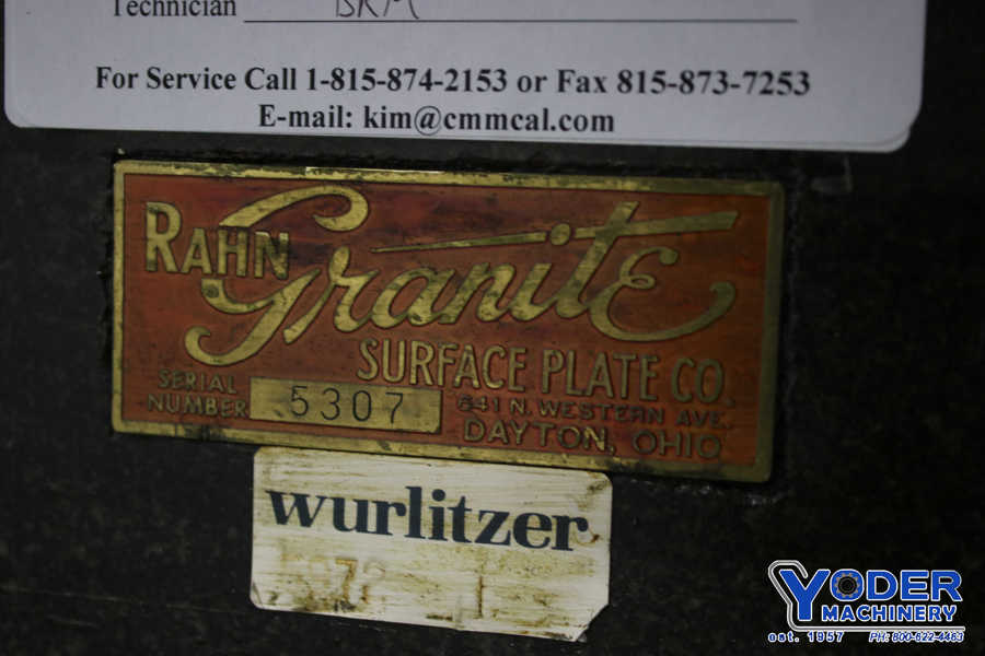 72" x 48" x 12", Rahn, gray granite plate, #75769 - Image 4