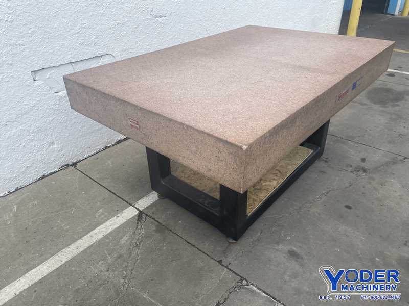 4 8" x 72" x 8" Starrett, crystal pink granite plate on stand, #76781 - Image 3