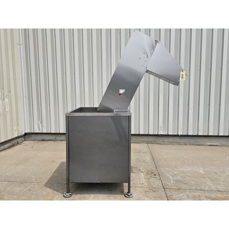 12" wide, Palace Packaging Machines, Inc. #H-15, Stainless Steel Sanitary Bottle Hopper Conveyor, 44.5" x 28" - Image 2