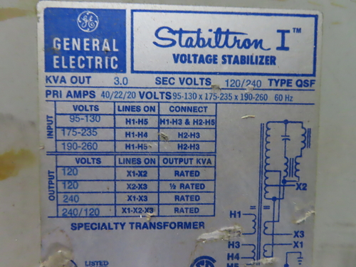 3 KVA General Electric, voltage stabilizer 9T91B7193, 95-130X175-235x190-260 Volts - Image 7