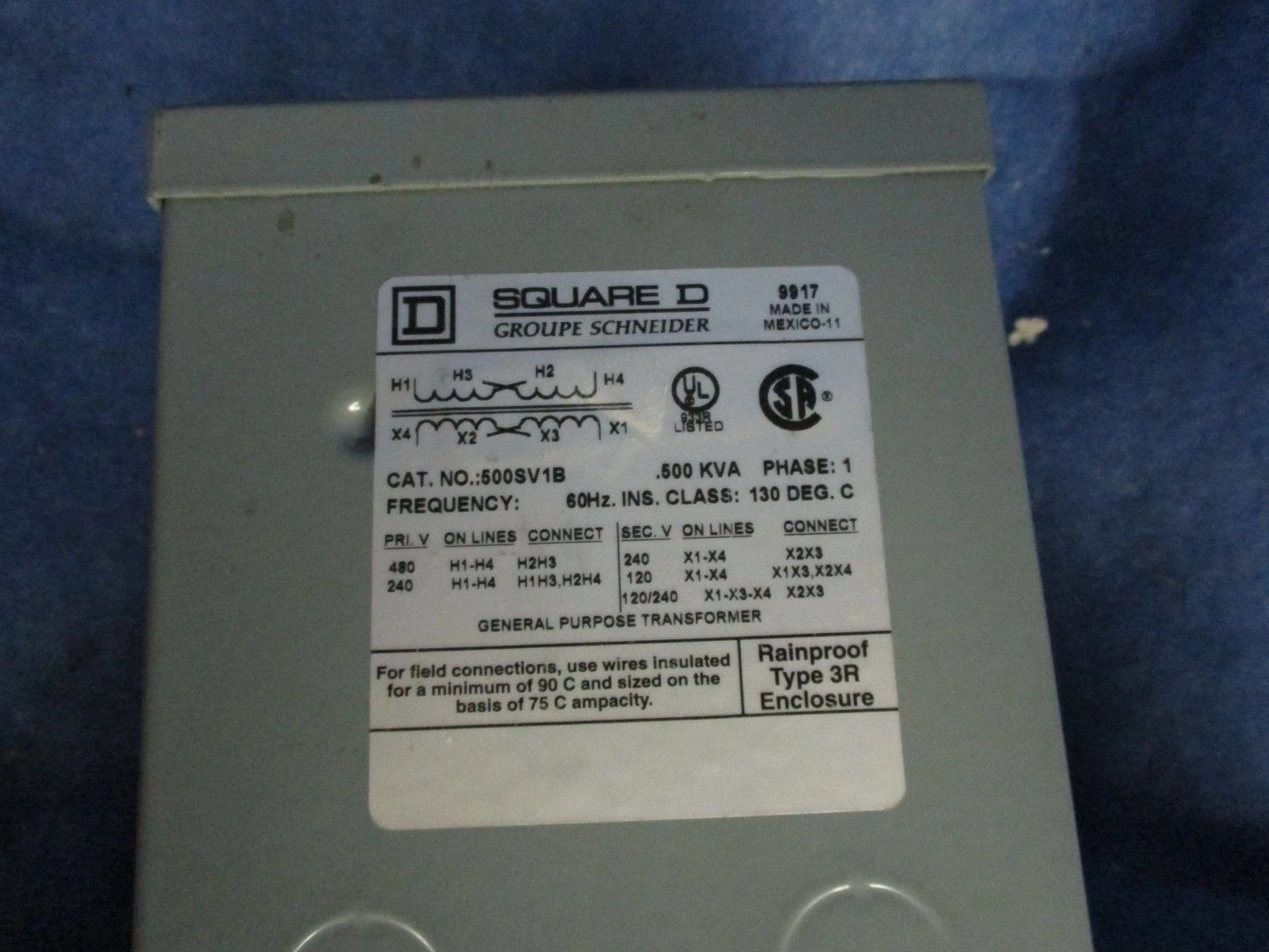 Square D #500SV1B, transformer rainproof enclosure type 3R, 2 yr warranty - Image 8