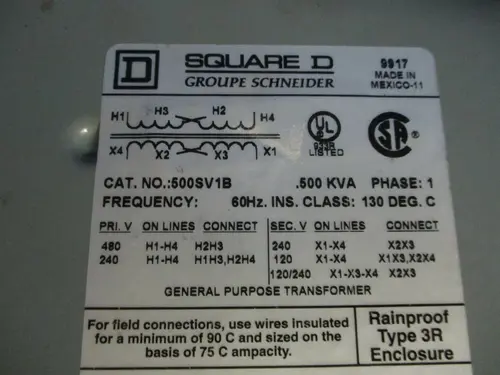 Square D #500SV1B, transformer rainproof enclosure type 3R, 2 yr warranty - Image 9