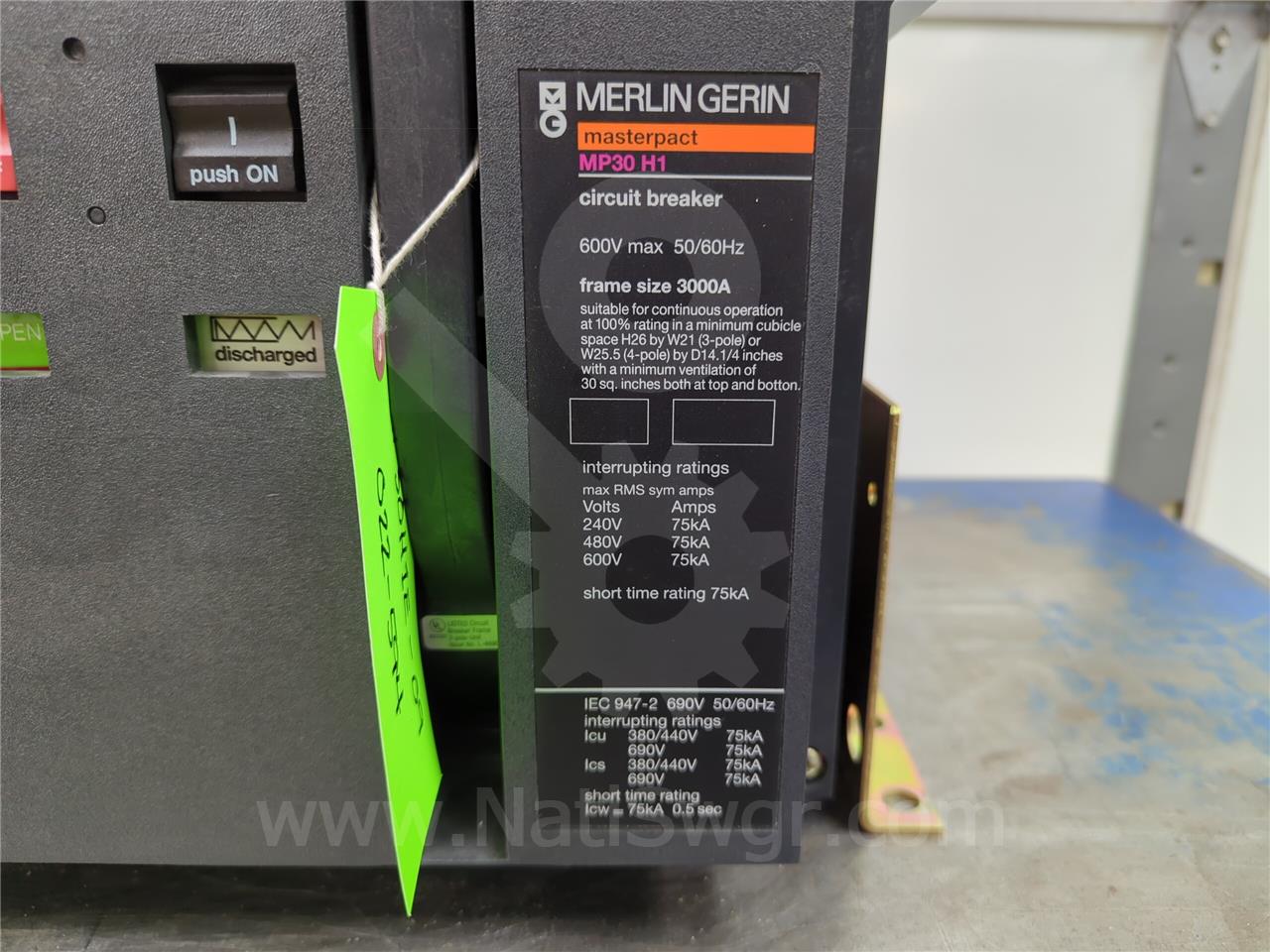 3000 Amps Square D Merlin Gerin Mp30 H1 Eo/bi 120 Volts AC Control, Str58up Lsi, 3000 Amps Rp, 120 Volts AC - Image 6