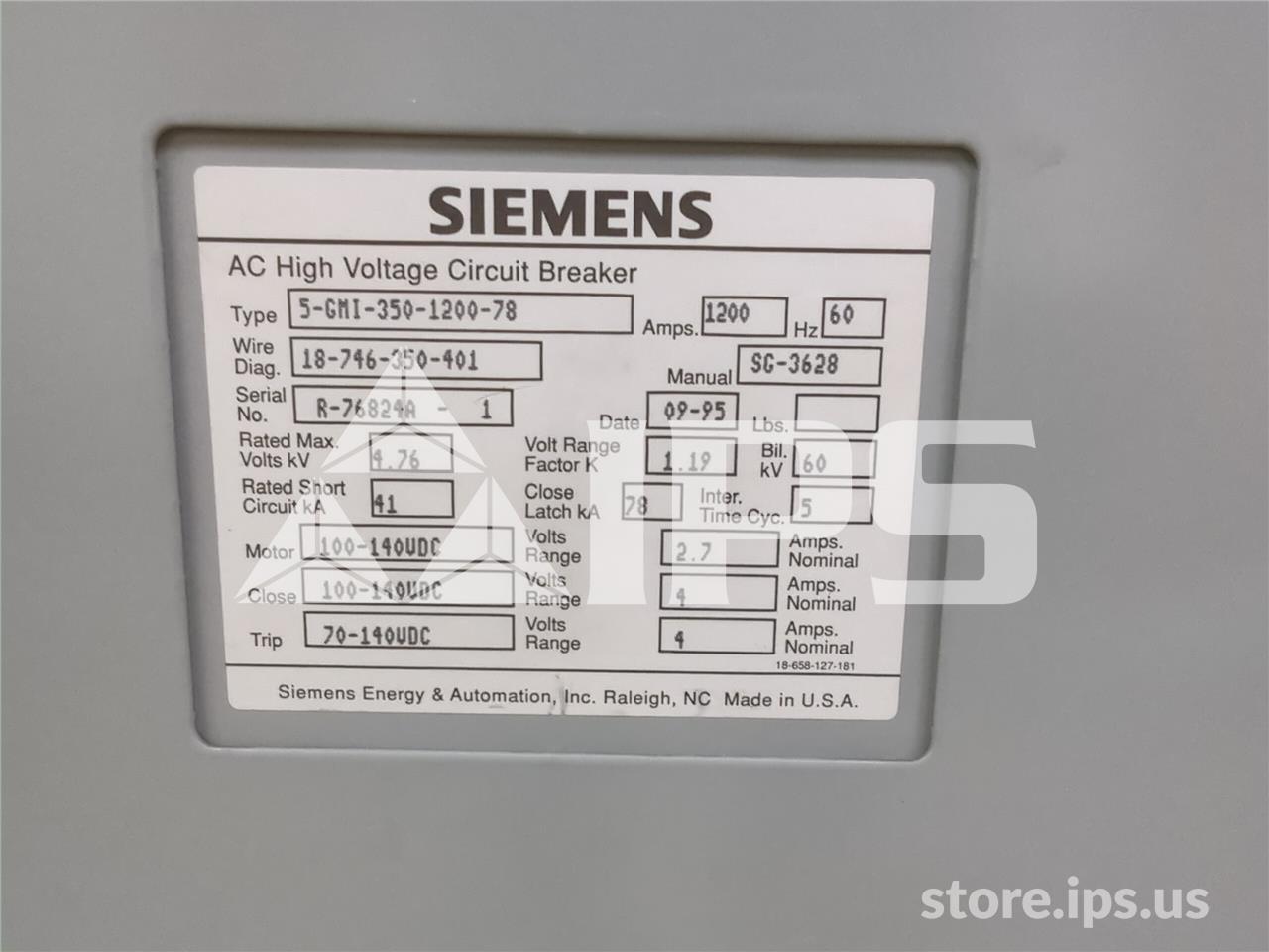 1200 Amps Sa 5-gmi-350 (5gmi 350) 125 Volts DC Control - Image 5