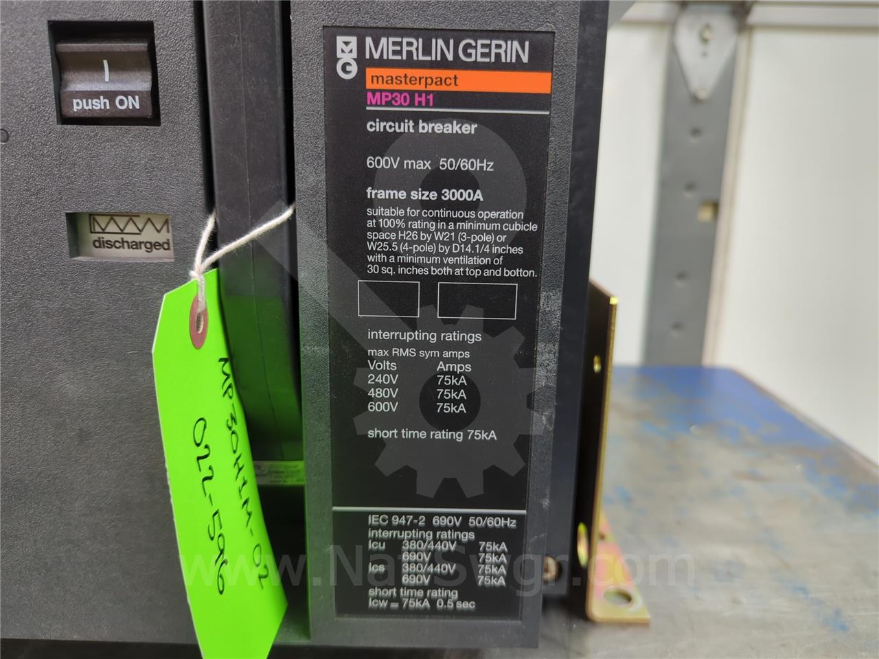 3000 Amps Square D Merlin Gerin Mp30 H1 Mo/bi 120 Volts AC Shunt Trip, Str58up Lsi, 3000 Amps Rp - Image 6