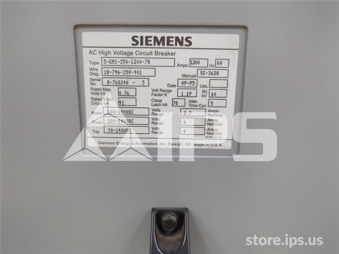 1200 Amps Sa 5-gmi-350 (5gmi 350) 125 Volts DC Control - Image 5