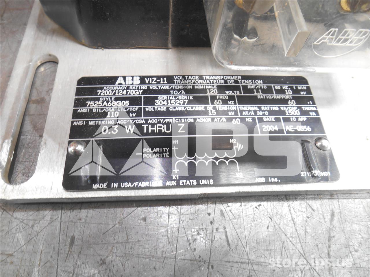 ABB 60:1 Viz-11 Potential Transformer 15kv, 110 KV Bil, 7200:120, Single Fuse - Image 3