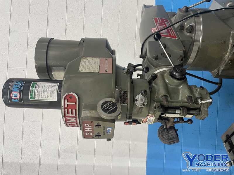 Comet #3VHG, ram type vertical mill, 9" x42" table, 3 HP, power draw bar, R-8, #76559 - Image 4