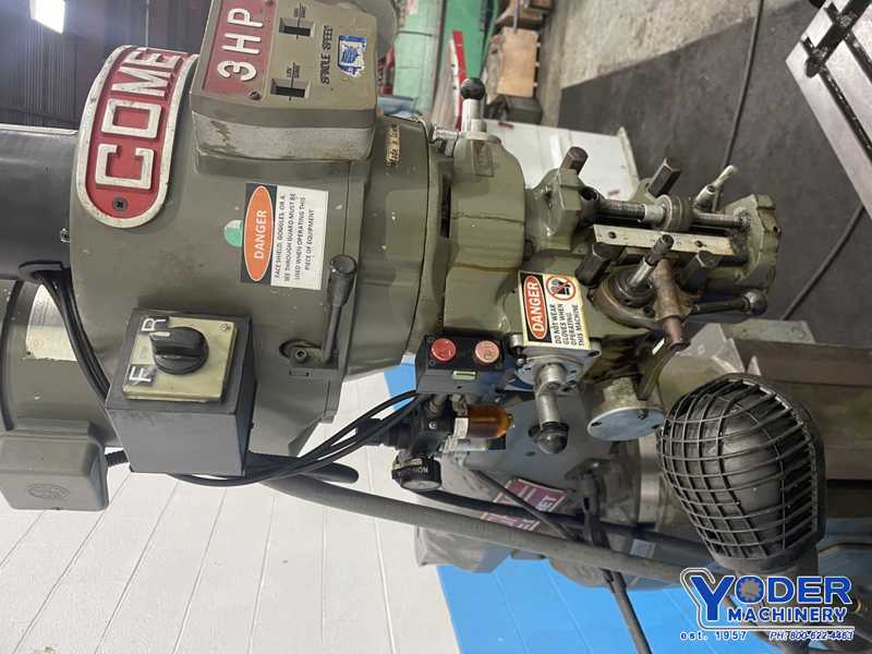 Comet #3VHG, ram type vertical mill, 9" x42" table, 3 HP, power draw bar, R-8, #76559 - Image 5
