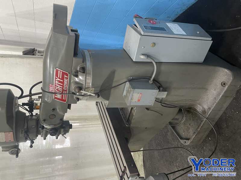 Comet #3VHG, ram type vertical mill, 9" x42" table, 3 HP, power draw bar, R-8, #76559 - Image 7