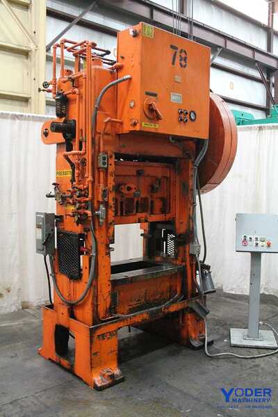 45 Ton, Minster #P2-45, SSDC press, flywheel type, 3" stroke, air clutch & brake, 10 HP, #65640 - Image 5