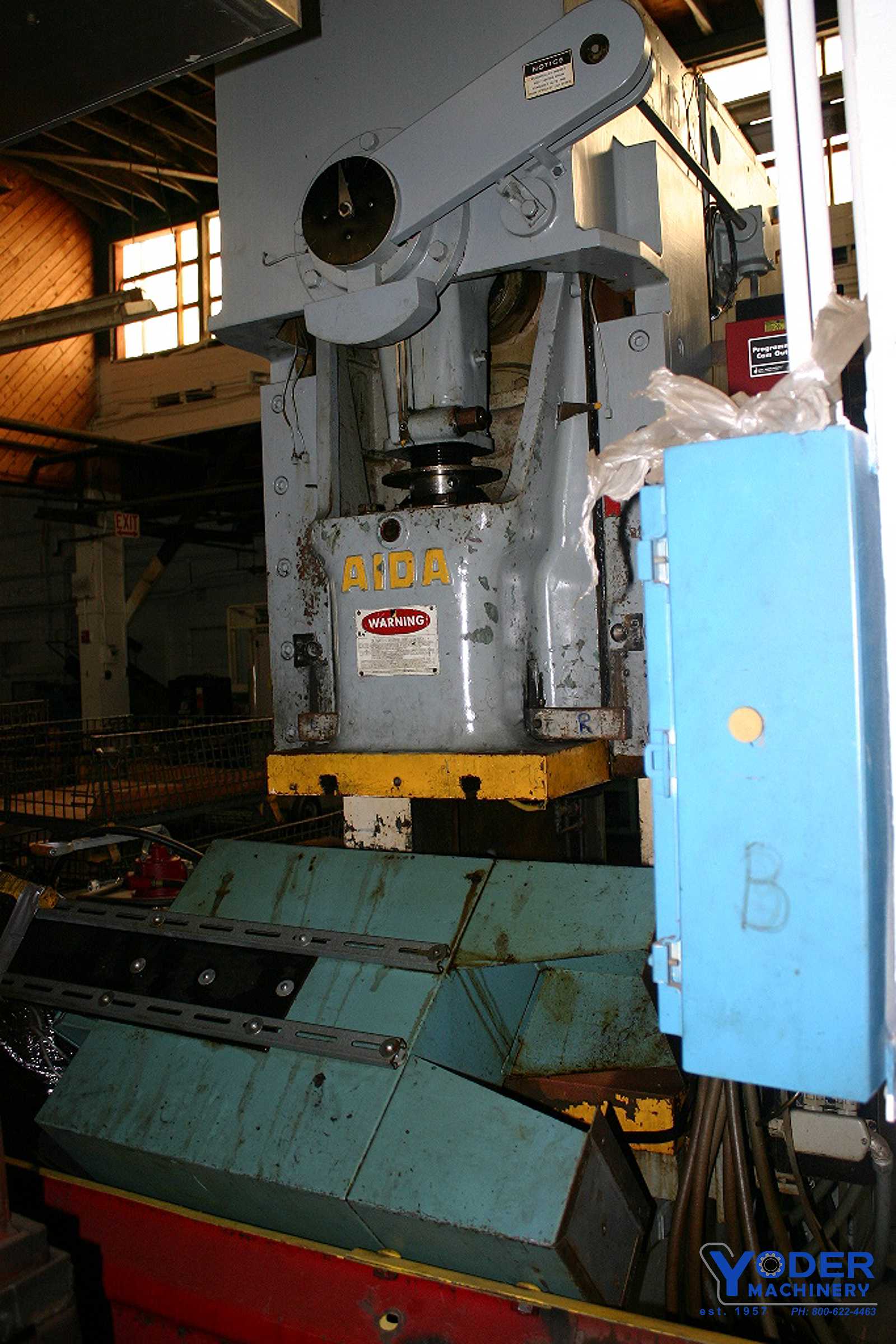 110 Ton, Aida #PC-10, gap frame press, 6.6" stroke, air clutch & brake, 50 SPM, #63885 - Image 8