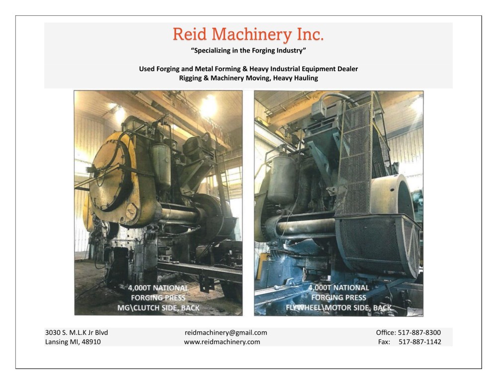 4000 Ton, National Mechanical Forging Press, 15" stroke, 46 SPM, 1961 - Image 3