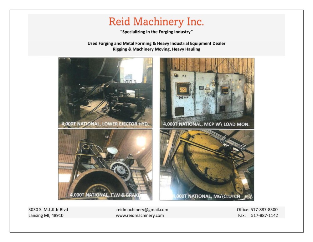 4000 Ton, National Mechanical Forging Press, 15" stroke, 46 SPM, 1961 - Image 4