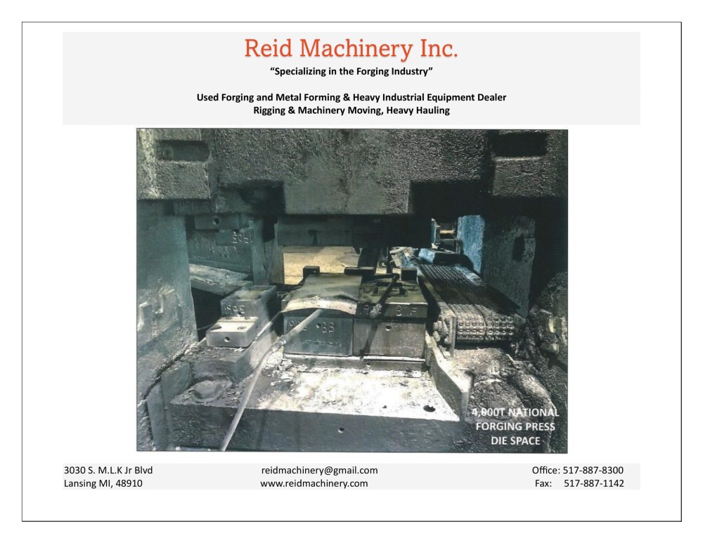 4000 Ton, National Mechanical Forging Press, 15" stroke, 46 SPM, 1961 - Image 5