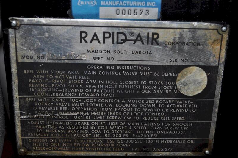 150 lb. Rapid-Air #R4A-154E, motorized uncoiler, 6.5