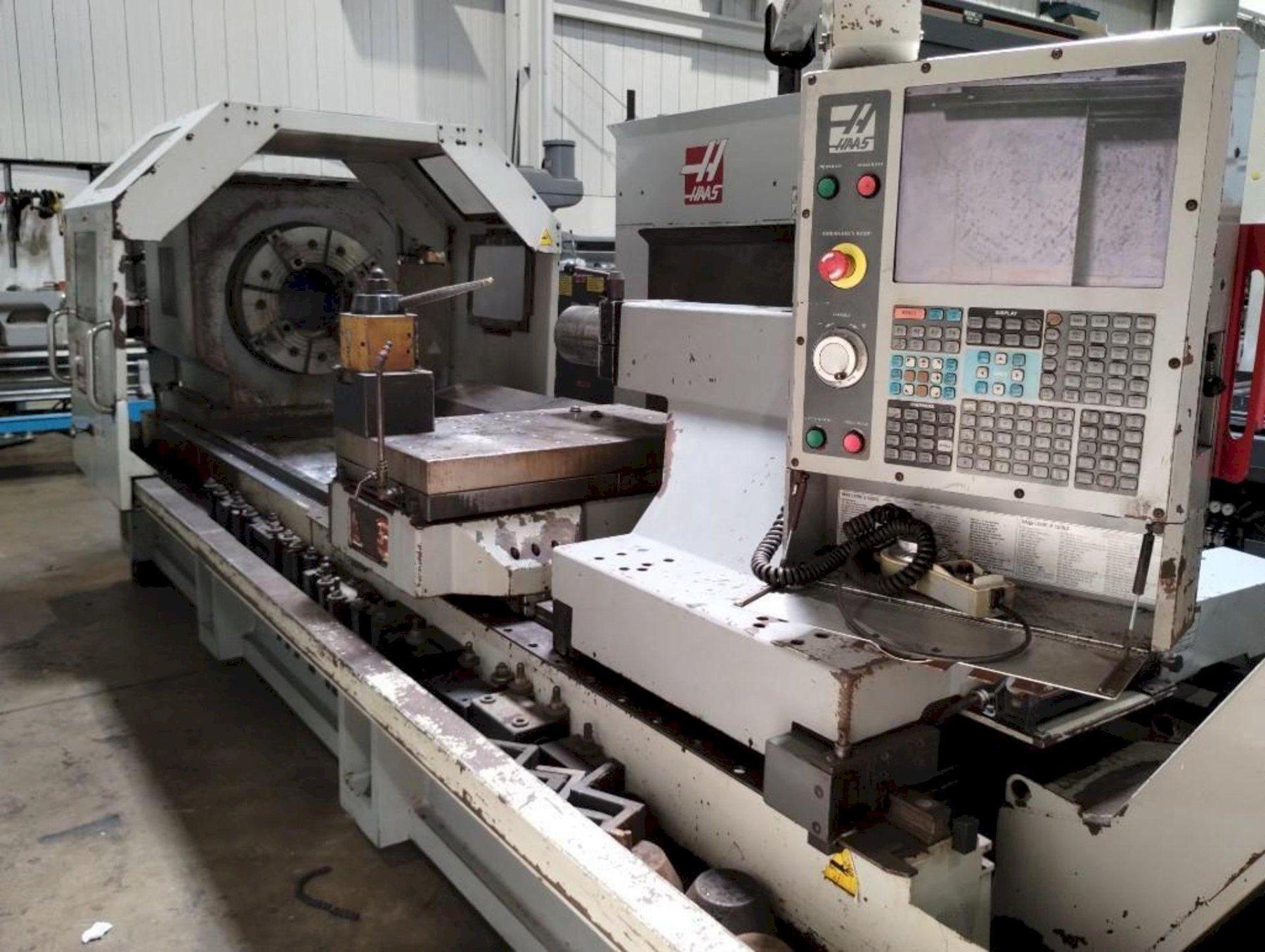 Haas #TL-4, Flat Bed CNC Lathe, 35" swing, 25" chuck, 10.8" bar, 91" centers, S/n: 3075980,2007 - Image 3