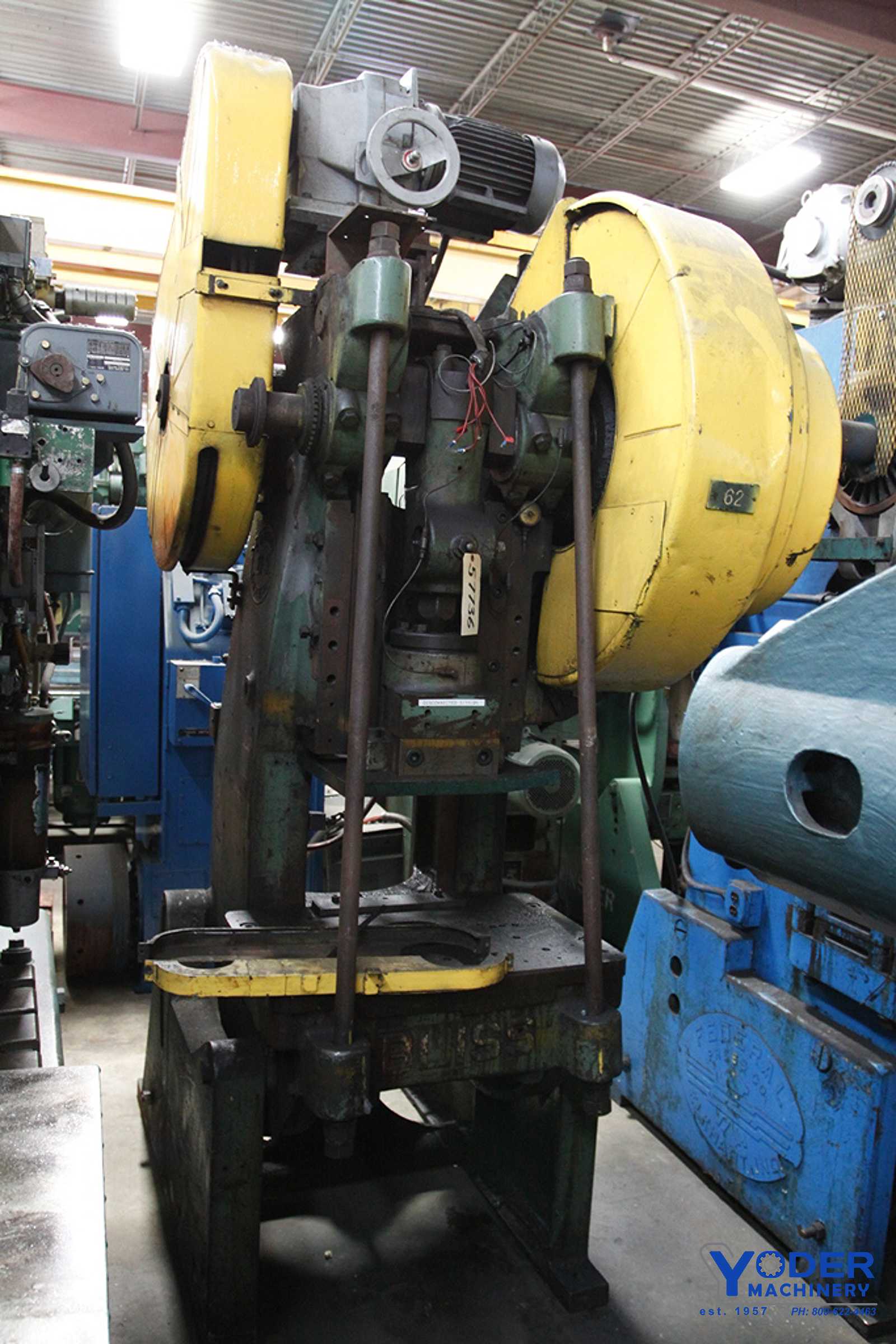 45 Ton, Bliss #21-S, OBI back geared press, 5" stroke, 11-1/4" Shut Height, vari-speed, #57736 - Image 3