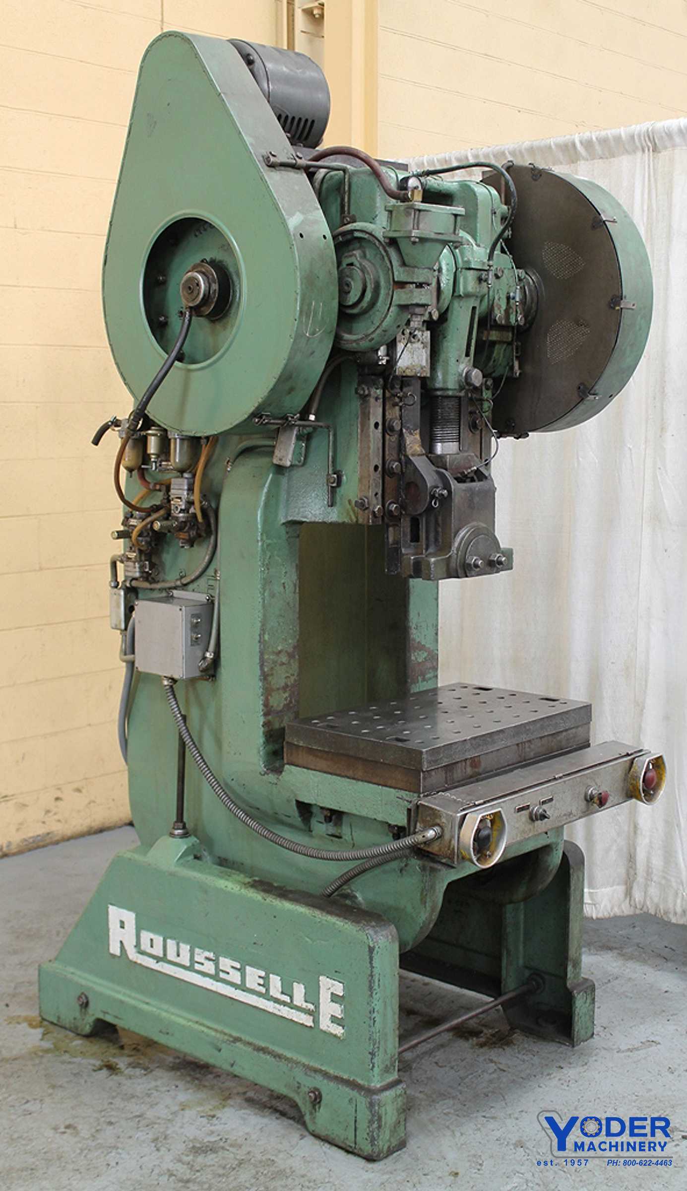 60 Ton, Rousselle #6E, OBI back geared press, 2" stroke, 15" Shut Height, air clutch & brake, #62635 - Image 7
