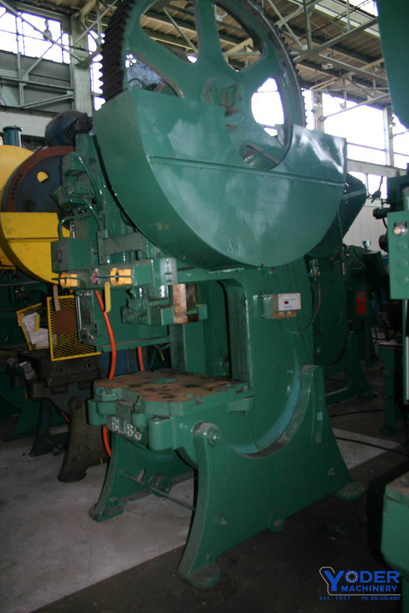 75 Ton, Bliss #23, OBI press, 8" stroke, 15" Shut Height, air cluitch & brake, Bijur lube, #19334 - Image 7