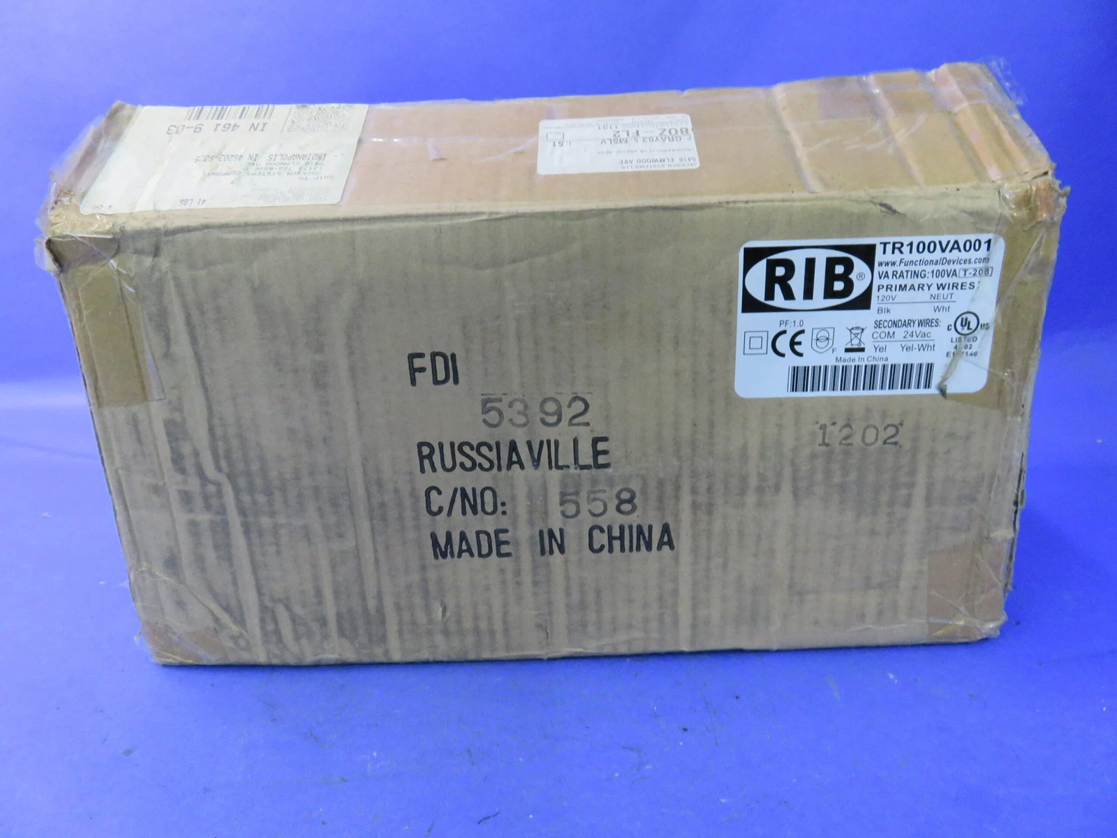 100 VA, RIB TR100VA001, rib, 120-24 Volts foot & single threaded, new - Image 1