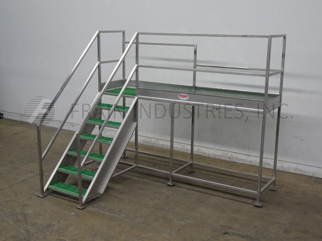 Material Handling, Stainless Steel mezzanine equipped with a 120" x 30" standing platform set 57" off the - Image 1