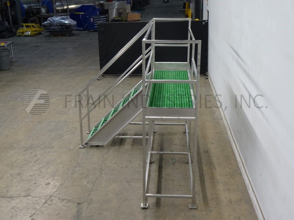Material Handling, Stainless Steel mezzanine equipped with a 120" x 30" standing platform set 57" off the - Image 3