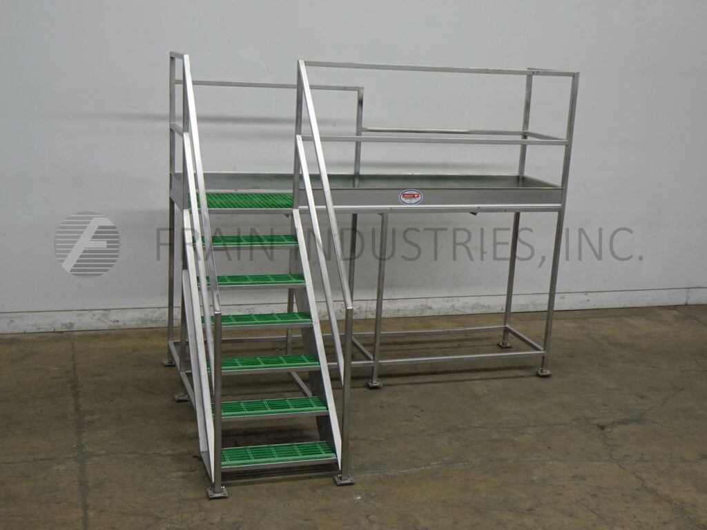 Material Handling, Stainless Steel mezzanine equipped with a 120" x 30" standing platform set 57" off the - Image 5