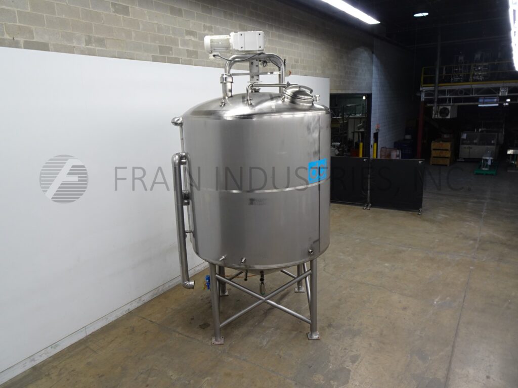 3000 gallon DCI, Stainless Steel jacketed process tank, 96" dia. x 120" deep, 89" straight wall, flip up - Image 4