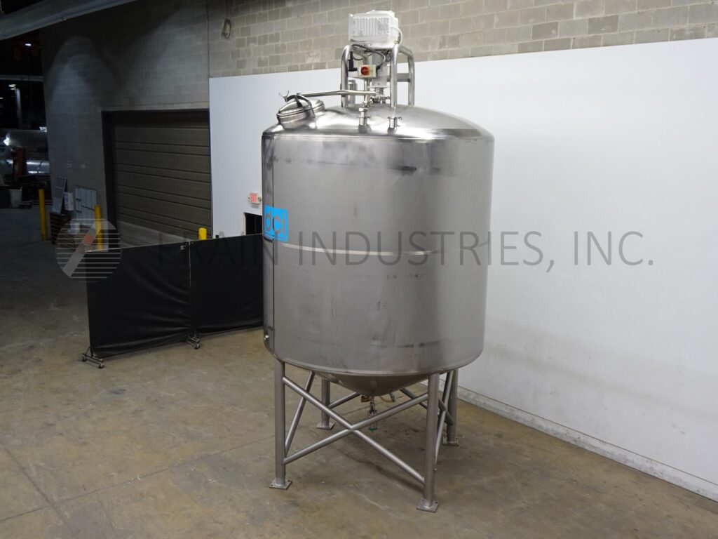 3000 gallon DCI, Stainless Steel jacketed process tank, 96" dia. x 120" deep, 89" straight wall, flip up - Image 5