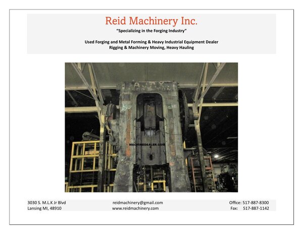 2500 Ton, Ajax, mechanical forging press, 14" stroke, 60" x 47" bed area, 50 SPM - Image 4