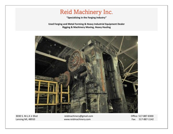 2500 Ton, Ajax, mechanical forging press, 14" stroke, 60" x 47" bed area, 50 SPM - Image 5