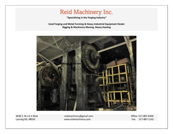 2500 Ton, Ajax, mechanical forging press, 14" stroke, 60" x 47" bed area, 50 SPM - Image 6