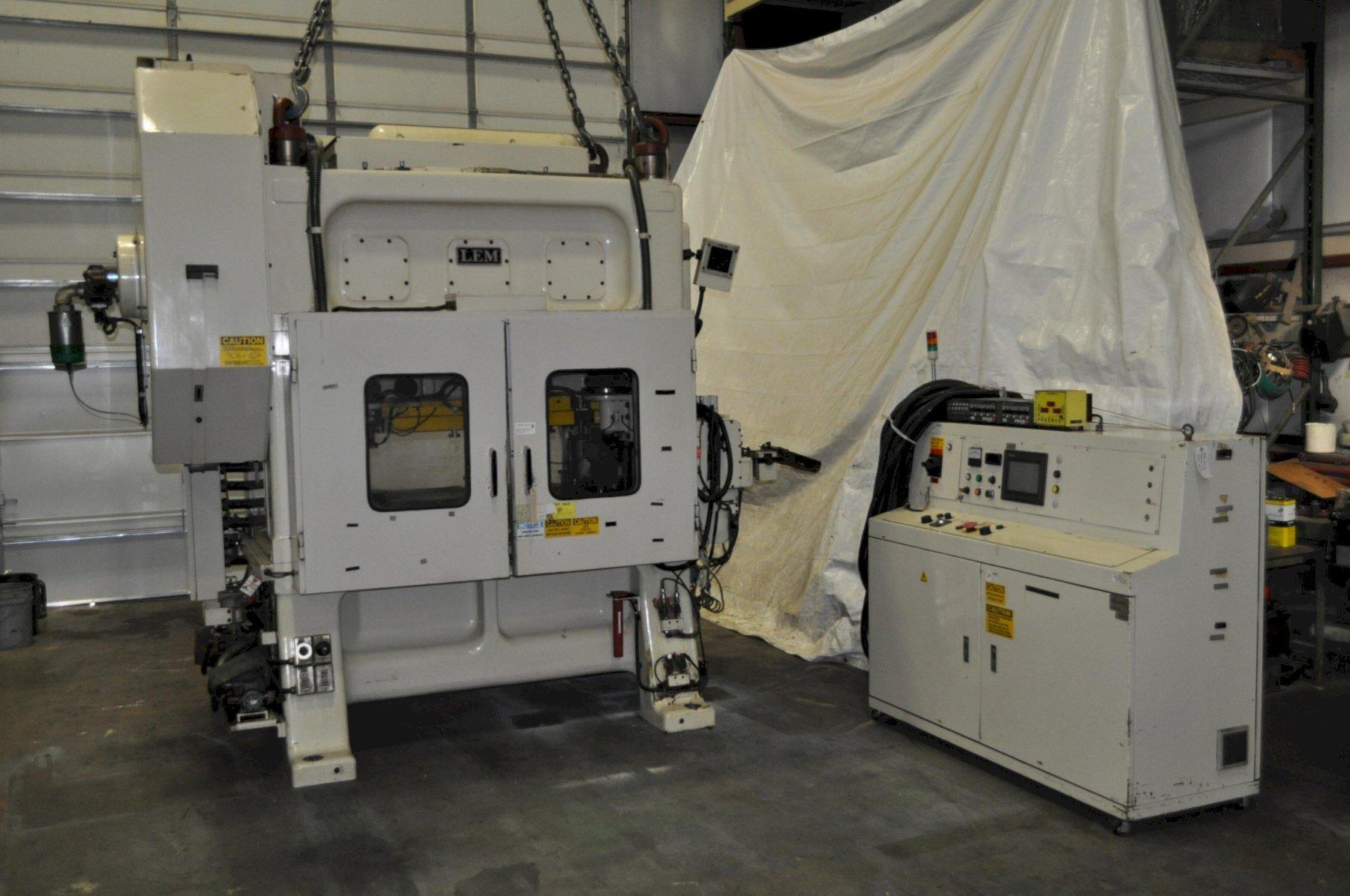 90 Ton, Lem #4508C, high speed straight side double crank, 3.1" stroke, 9.8" Shut Height, 45-150 SPM, 11" - Image 8